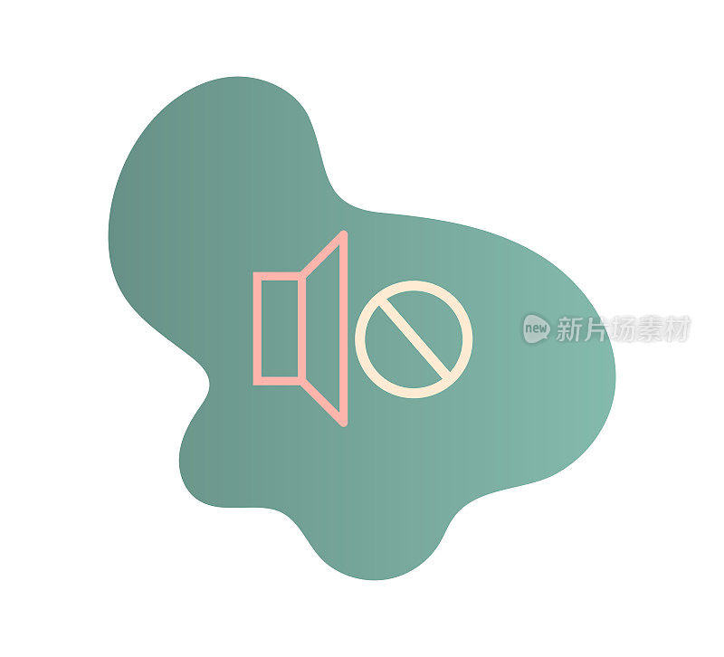 Vector icon of deafness disability. Flat design. Deaf people without sound